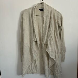 Wool Tahari Cream Drape Cardigan